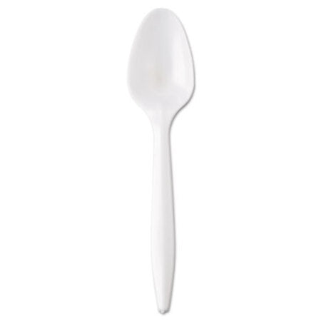 GEN Wrapped Cutlery, 5 7/8" Teaspoon, Mediumweight, Polypropylene, White, 1,000/Carton