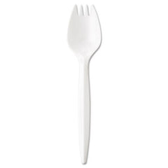 GEN Wrapped Cutlery, 5,75" Spork, Mediumweight, Polypropylene, White, 1,000/Carton