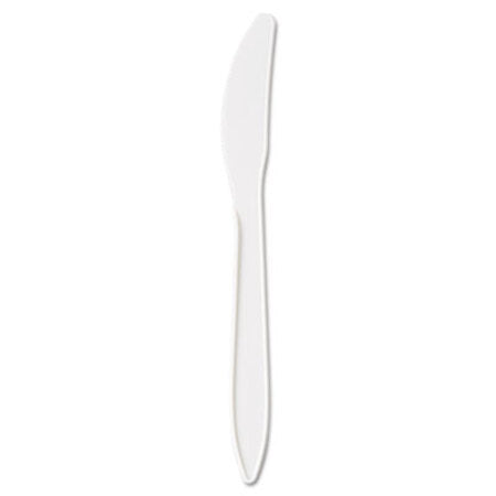 GEN Medium-Weight Cutlery, Knife, White, 1000/Carton
