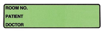 Carstens Pre-Printed Label Wide-Trak™ Chart Tab Green Paper Room No_Paitent_Doctor_ Black Patient Information 1-1/2 X 4 Inch - M-147954-2562 - Roll of 1