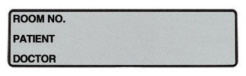 Carstens Pre-Printed Label Wide-Trak™ Chart Tab Gray Paper Room No_Paitent_Doctor_ Black Patient Information 1-1/2 X 4 Inch - M-147957-1519 - Roll of 1
