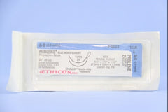 Suture with Needle Prolene Nonabsorbable Uncoated Blue Suture Monofilament Polypropylene Suture Size 3 - 0 36 Inch Suture Double-Armed 26 mm Length 1/2 Circle Taper Point Needle