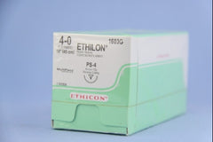 Suture with Needle Ethilon Nonabsorbable Uncoated Clear Suture Monofilament Nylon Size 4 - 0 18 Inch Suture 1-Needle 16 mm Length 1/2 Circle Reverse Cutting Needle