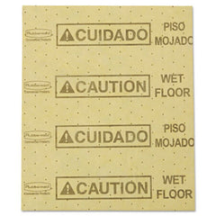 Over-the-Spill Pad, "Caution Wet Floor", Yellow, 16 1/2" x 20", 22 Sheets/Pad