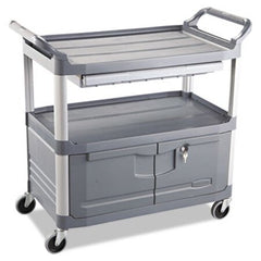 Rubbermaid® Commercial Xtra Instrument Cart, 300-lb Capacity, Three-Shelf, 20w x 40.63d x 37.8h, Gray