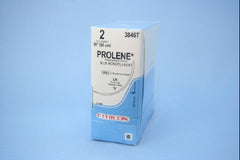 Suture with Needle Prolene Nonabsorbable Uncoated Blue Suture Monofilament Polypropylene Suture Size 2 20 Inch Suture 1-Needle 75 mm Length 3/8 Circle Reverse Cutting Needle