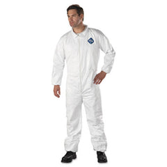 DuPont® Tyvek Elastic-Cuff Coveralls, HD Polyethylene, White, 2X-Large, 25/Carton