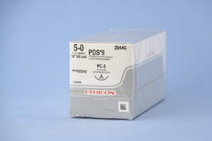 Suture with Needle PDS II Absorbable Uncoated Clear Suture Monofilament Polydioxanone Size 5 - 0 18 Inch Suture 1-Needle 16 mm Length 3/8 Circle Precision Cosmetic - Conventional Cutting PRIME Needle