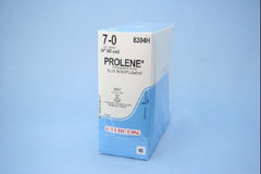 Suture with Needle Prolene Nonabsorbable Uncoated Blue Suture Monofilament Polypropylene Suture Size 7 - 0 24 Inch Suture Double-Armed 9.3 mm Length 3/8 Circle Taper Point Needle