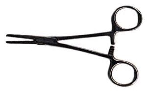 Medical Action Industries Hemostatic Forceps Mosquito 4-3/4 Inch Length Floor Grade Nickel Plated Stainless Steel Sterile Ratchet Lock Finger Ring Handle Curved Serrated Tip - M-150075-4476 - Box of 20