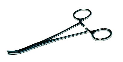 Medical Action Industries Hemostatic Forceps Kelly 5-1/2 Inch Length Floor Grade Nickel Plated Stainless Steel Sterile Ratchet Lock Finger Ring Handle Curved Serrated Tip - M-150076-1064 - Box of 20