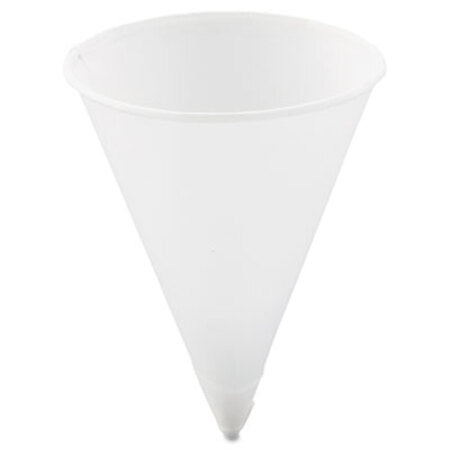 Dart® Cone Water Cups, Paper, 4oz, Rolled Rim, White, 200/Bag, 25 Bags/Carton