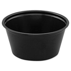 Dart® Polystyrene Portion Cups, 2 oz, Black, 250/Bag, 10 Bags/Carton