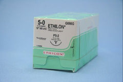 Suture with Needle Ethilon Nonabsorbable Uncoated Green Suture Monofilament Nylon Size 5 - 0 18 Inch Suture 1-Needle 19 mm Length 3/8 Circle Precision Point - Reverse Cutting Needle