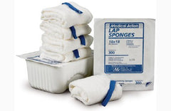 Medical Action Industries Surgical Laparotomy Sponge Cotton 4 X 18 Inch 5 Count Rigid Tray Sterile