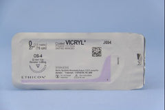 Suture with Needle Coated Vicryl Absorbable Coated Undyed Suture Braided Polyglactin 910 Size 0 27 Inch Suture 1-Needle 22 mm Length 1/2 Circle Reverse Cutting Needle
