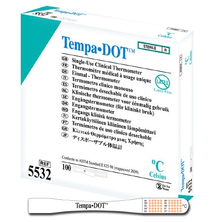Medical Indicators Disposable Oral Thermometer Tempa·DOT™ 37-39°C Color Dots Display