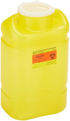 Becton Dickinson Chemotherapy Waste Container BD™ 18 H X 10-1/2 W X 7-1/2 D Inch 5 Gallon Yellow Base / Clear Lid Vertical Entry Hinged Cap Lid - M-152482-2494 - Case of 8