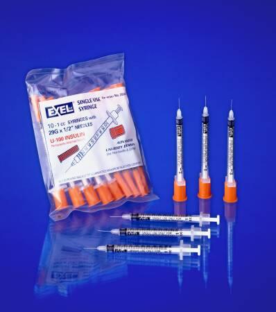 AirTite Products Insulin Syringe with Needle Comfort Point™ 1 mL 28 Gauge 1/2 Inch Attached Needle Without Safety