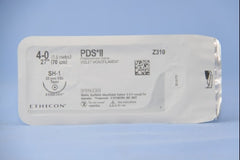 Suture with Needle PDS II Absorbable Uncoated Violet Suture Monofilament Polydioxanone Size 4 - 0 27 Inch Suture 1-Needle 22 mm Length 1/2 Circle Taper Point Needle