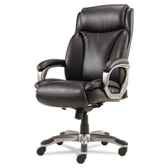 Alera® Alera Veon Series Executive High-Back Bonded Leather Chair, Supports up to 275 lbs, Black Seat/Black Back, Graphite Base