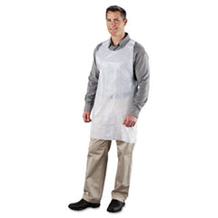 AmerCareRoyal® Poly Apron, White, 24 in. W x 42 in. L, One Size Fits All, 1000/Carton