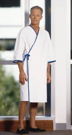 Fashion Seal Uniforms Patient Exam Gown One Size Fits Most White Reusable