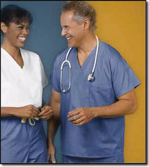 Fashion Seal Uniforms Scrub Shirt Small Ceil Blue 2 Pockets Short Sleeve Unisex