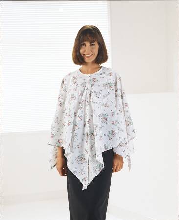 Fashion Seal Uniforms Exam Cape Springtime Floral Print One Size Fits Most Front Opening Snap Closure Female