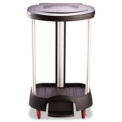 Rubbermaid® Commercial Premium Step-On Linen Hamper, 30 gal, 20.38w x 22.25d x 37.88h, Aluminum/Plastic, Black