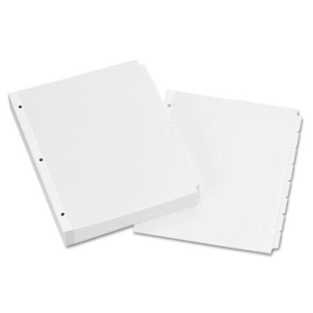 Avery® Write and Erase Plain-Tab Paper Dividers, 8-Tab, Letter, White, 24 Sets