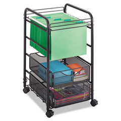 Safco® Onyx Mesh Open Mobile File, Two-Drawers, 15.75w x 17d x 27h, Black