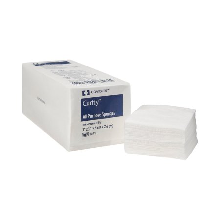 Cardinal Nonwoven Sponge Curity™ Polyester / Rayon 4-Ply 3 X 3 Inch Square NonSterile