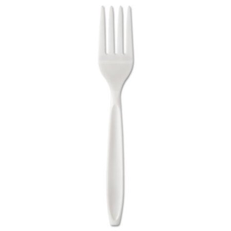 Dart® Individually Wrapped Reliance Medium Heavy Weight Cutlery, Fork, White, 1,000/Carton