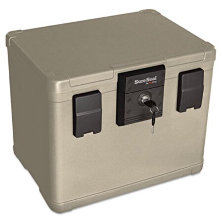 SureSeal By FireKing® Fire and Waterproof Chest, 0.6 cu ft, 16w x 12.5d x 13h, Taupe