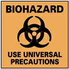 Door Sign Caution National Marker Biohazard Use Universal Precautions