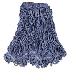 Rubbermaid® Commercial Super Stitch Blend Mop Head, Large, Cotton/Synthetic, Blue, 6/Carton