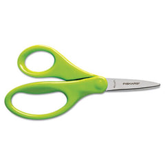 Fiskars® Kids/Student Scissors, Pointed Tip, 5" Long, 1.75" Cut Length, Assorted Straight Handles