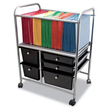 Advantus Letter/Legal File Cart w/Five Storage Drawers, 21.63w x 15.25d x 28.63h, Black