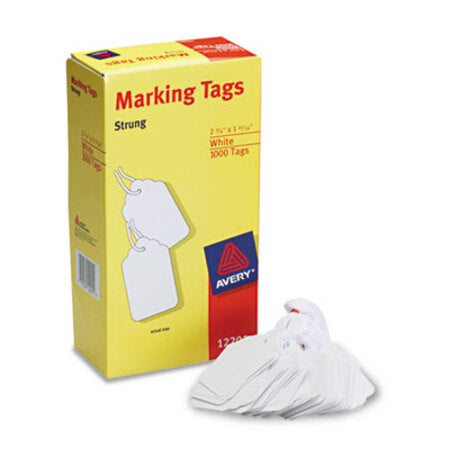 Avery® Medium-Weight White Marking Tags, 2 3/4 x 1 11/16, 1,000/Box