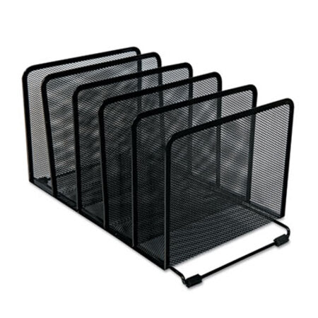 Universal® Deluxe Mesh Stacking Sorter, 5 Sections, Letter to Legal Size Files, 14.63" x 8.13" x 7.5", Black