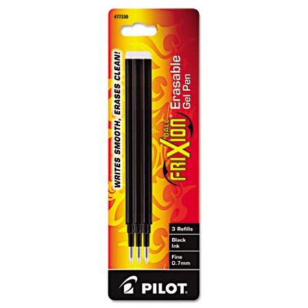 Pilot® Refill for Pilot FriXion Erasable, FriXion Ball, FriXion Clicker and FriXion LX Gel Ink Pens, Fine Point, Black Ink, 3/Pack