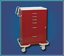 Future Health Concepts Treatment Cart Future Health Concepts Solid Poly 33.5 X 25 X 46.25 Inch Dark Blue Three-3 Inch, Two-6 Inch, One-9 Inch