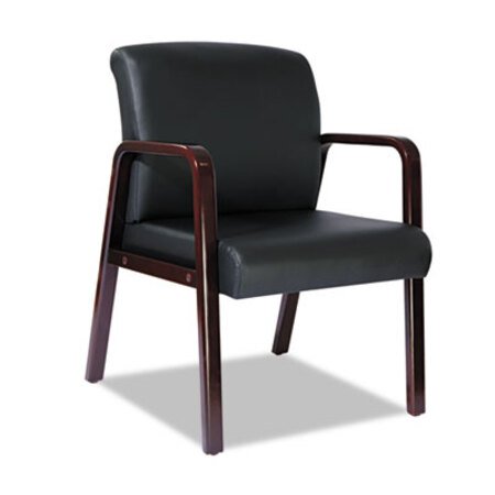 Alera® Alera Reception Lounge WL Series Guest Chair, 24.21'' x 26.14'' x 32.67'', Black Seat/Black Back, Mahogany Base