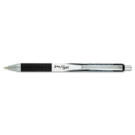 zebra® Z-Grip Flight Retractable Ballpoint Pen, 1.2mm, Black Ink, White Barrel, Dozen
