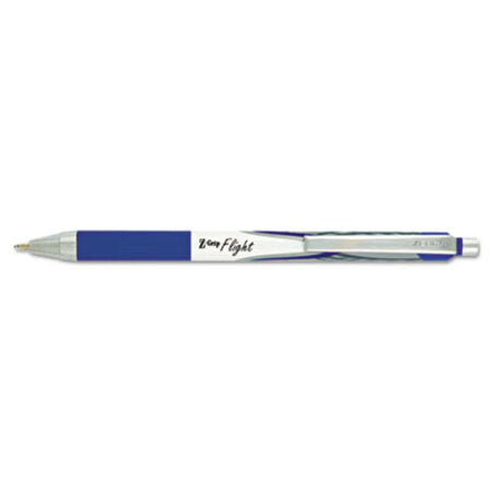 zebra® Z-Grip Flight Retractable Ballpoint Pen, 1.2mm, Blue Ink, White Barrel, Dozen