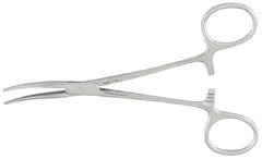 Miltex Hemostatic Forceps Miltex® Kelly 5-1/2 Inch Length OR Grade German Stainless Steel NonSterile Ratchet Lock Finger Ring Handle Curved Serrated Tip - M-157497-3328 - Each