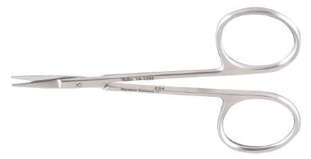 Miltex Iris Scissors Miltex® 4-1/2 Inch Length OR Grade German Stainless Steel NonSterile Finger Ring Handle Curved Blade Sharp Tip / Sharp Tip - M-157507-1462 - Each