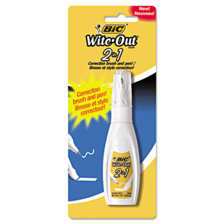 Bic® Wite-Out 2-in-1 Correction Fluid, 15 ml Bottle, White