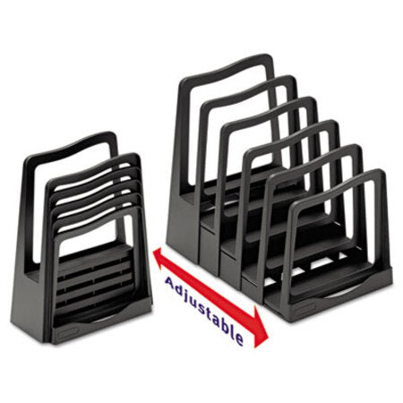 Avery® Adjustable File Rack, 5 Sections, Letter Size Files, 8" x 11.5" x 10.5", Black